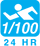 Stopwatch - Accurate measurement of elapsed time with the touch of a button. The fraction indicates the unit of measurement, while the time figure indicates the maximum time measurement.