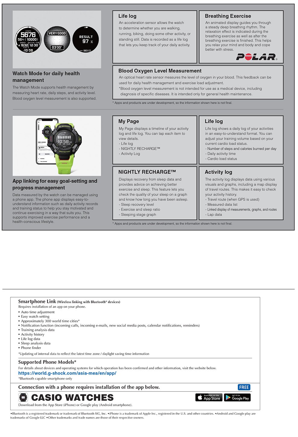 G-SHOCK, G-SQUAD, multi-sport, watches, heart rate monitor, GPS, USB Charger, solar, Polar, App integration